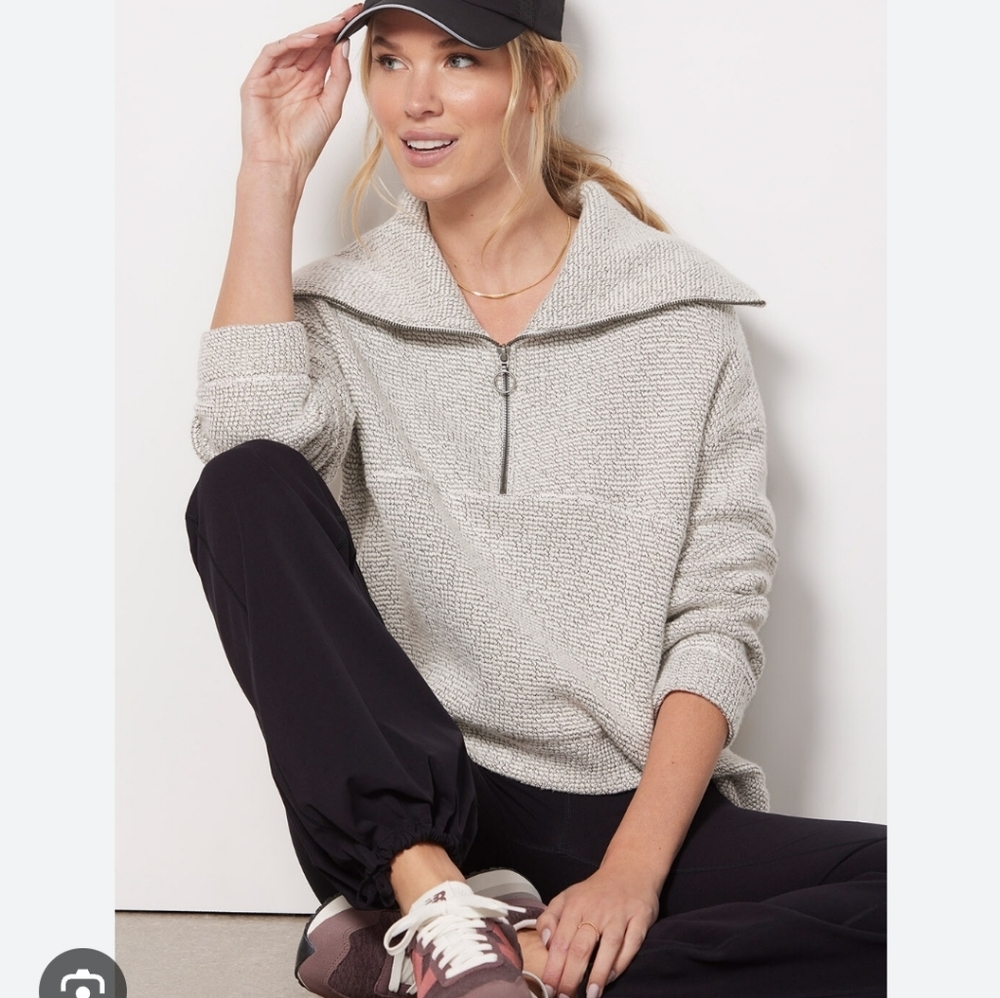 Sweaty betty restful boucle half zip